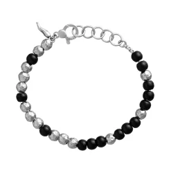 Fashion Giovanni Raspini Bracelet Spheres Onyx Uomo Gioielli Giovanni Raspini Uomo