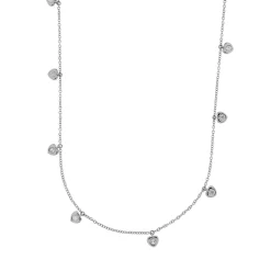 New Girocollo Stile Tiffany Cuori con Diamanti in Oro Bianco Collane