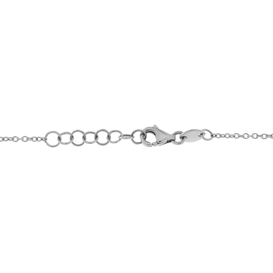New Girocollo Stile Tiffany Cuori con Diamanti in Oro Bianco Collane