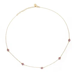 Best Girocollo Rue des Mille Castioni Drop Zirconi Rosa Galvanica Gialla Gioielli Rue Des Mille