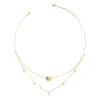 Sale Girocollo Rue des Mille Cuore Doppio Filo con Zirconi Giallo Gioielli Rue Des Mille
