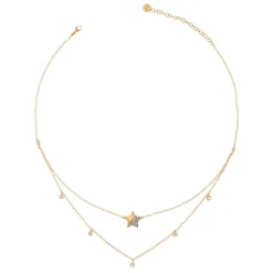 Clearance Girocollo Rue des Mille Doppio Filo Stella Zirconi Gioielli Rue Des Mille