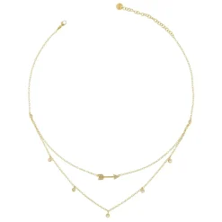 Best Girocollo Rue des Mille Doppio Filo Freccia Zirconi Gioielli Rue Des Mille