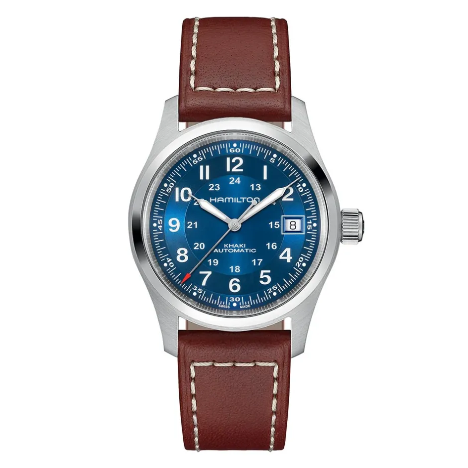 Best Hamilton Khaki Field Blu 38mm H70455540 Uomo Orologi Hamilton Uomo