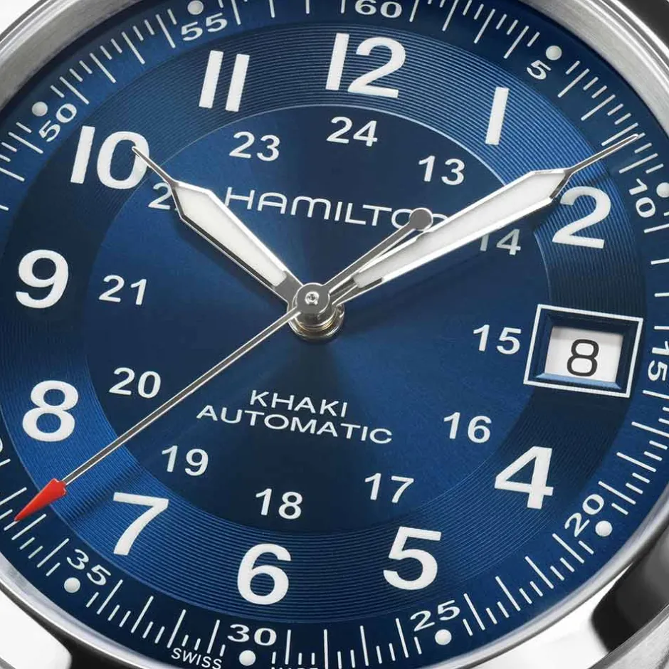 Best Hamilton Khaki Field Blu 38mm H70455540 Uomo Orologi Hamilton Uomo