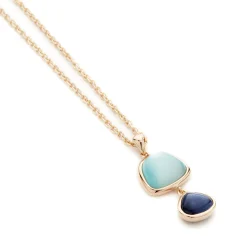 New Madi Nuvole Halskette mit blauem und blauem Hydrothermalquarz Gioielli Madi