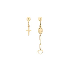 Sale Orecchini Amen Croce e Miracolosa Dorati Outlet Gioielli | Gioielli Amen