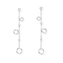 Outlet Orecchini Amen Orbita Pendenti in Argento Placcato Bianco Gioielli Amen | Outlet Gioielli