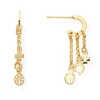 Clearance Orecchini Amen Pendenti Portafortuna in Argento Placcato Oro Giallo Gioielli Amen | Outlet Gioielli