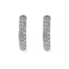 Fashion Orecchini Cerchio Modello Arpa in Oro Bianco con Diamanti Orecchini