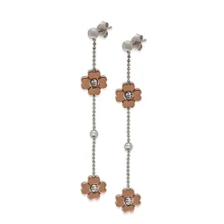 Clearance Orecchini Desmos 4 Cuori 1 Pendenti In Argento Placcato Rosa Gioielli Desmos