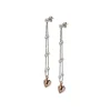 Sale Orecchini Desmos Cuori Doppi Pendenti in Argento Placcato Rosa Gioielli Desmos