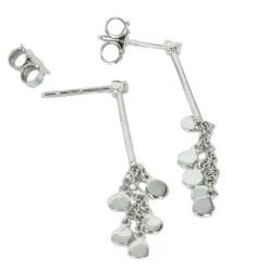 Fashion Orecchini Donna In Oro Bianco e Diamanti Con Cascata Di Petali Bliss Gioielli Outlet Gioielli