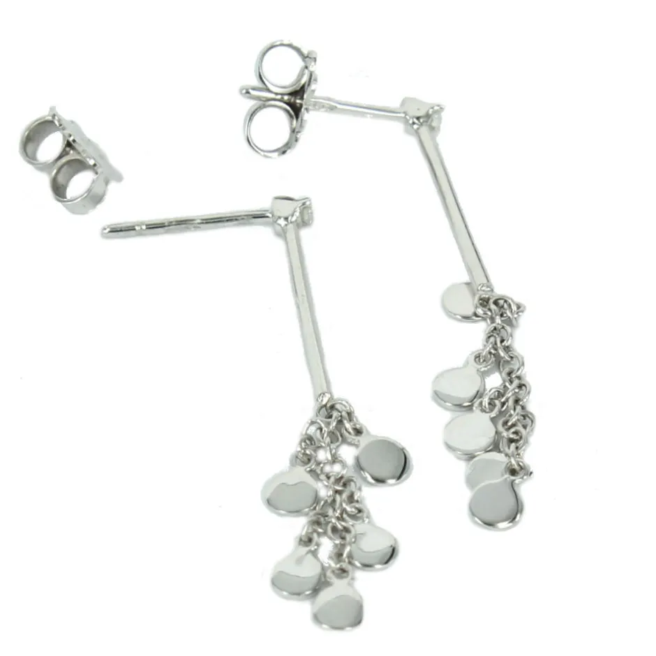 Fashion Orecchini Donna In Oro Bianco e Diamanti Con Cascata Di Petali Bliss Gioielli Outlet Gioielli