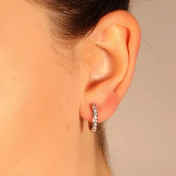 Outlet Orecchini Cerchio in Oro Bianco e Diamanti 0,28 Carati Orecchini | Le Mie Creazioni