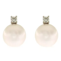 Clearance Orecchini con Perle di Acqua Dolce in Oro Bianco 8,5 mm Gioielli Con Perle