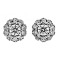 Clearance Orecchini Fiore Punto Luce in Oro Bianco e Diamanti 0,37 Carati Orecchini Punto Luce | Orecchini