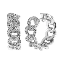 Discount Orecchini Groumette in Oro Bianco con Diamanti Orecchini