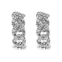 Discount Orecchini Groumette in Oro Bianco con Diamanti Orecchini