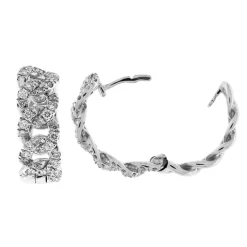 Discount Orecchini Groumette in Oro Bianco con Diamanti Orecchini