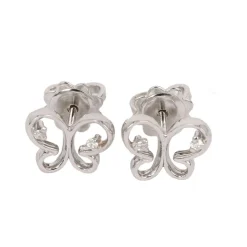 Clearance Orecchini In Oro Bianco a Forma di Farfalla Con Diamanti Orecchini