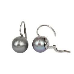Online Orecchini in Oro Bianco con Perle Asiatiche Color Grigio Diametro 14 mm Le Mie Creazioni | Gioielli Con Perle
