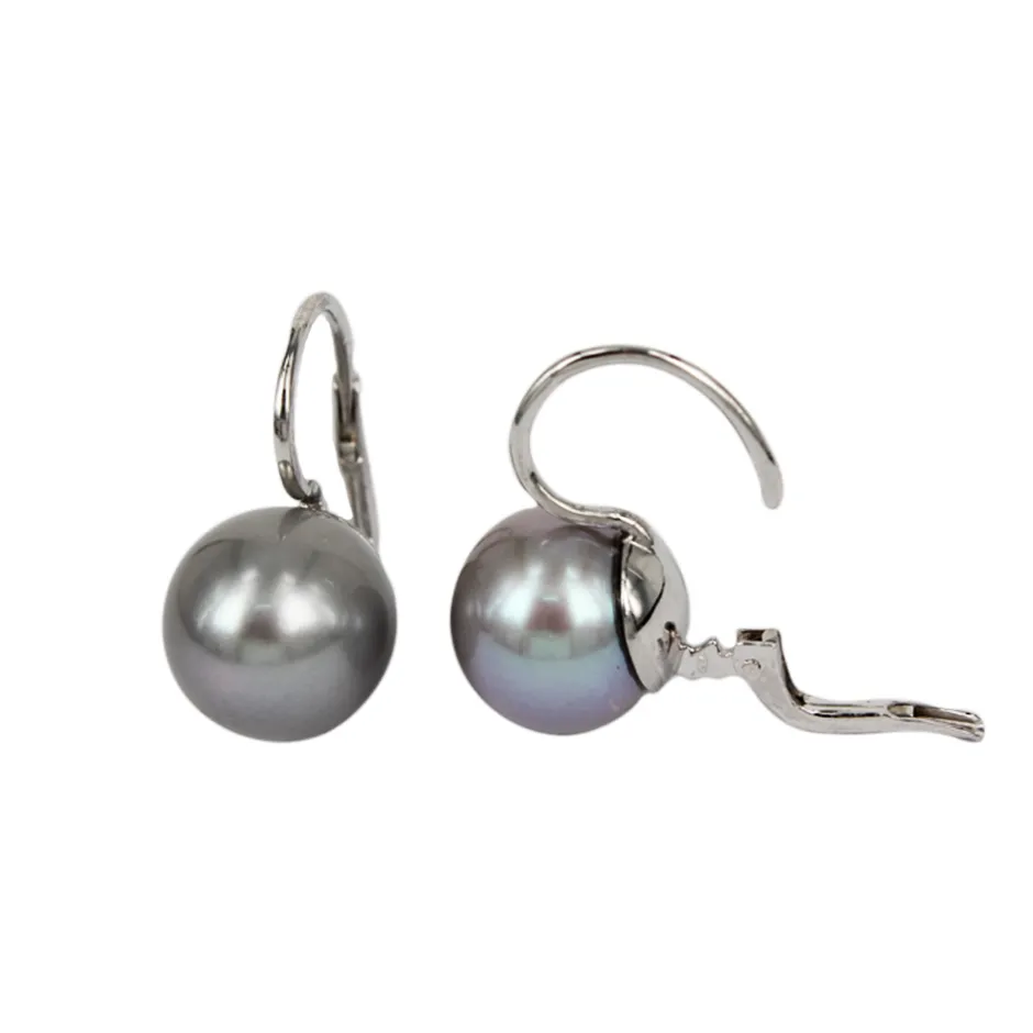 Online Orecchini in Oro Bianco con Perle Asiatiche Color Grigio Diametro 14 mm Le Mie Creazioni | Gioielli Con Perle