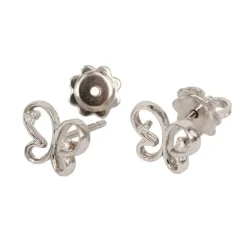 Clearance Orecchini In Oro Bianco a Forma di Farfalla Con Diamanti Orecchini