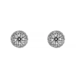Fashion Orecchini Pave Punto Luce in Oro Bianco con Diamanti Orecchini Punto Luce | Orecchini