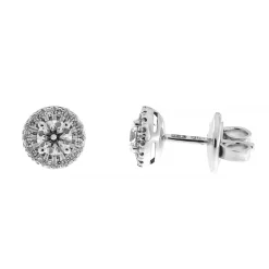 Fashion Orecchini Pave Punto Luce in Oro Bianco con Diamanti Orecchini Punto Luce | Orecchini