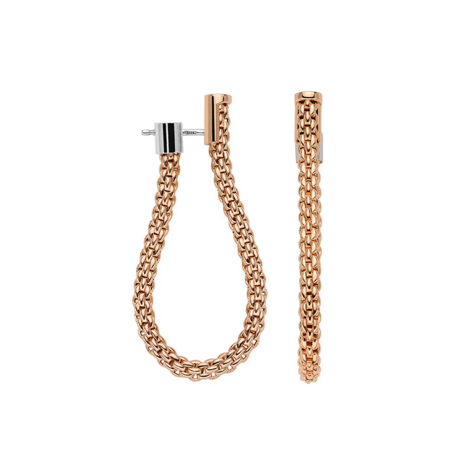 Sale Orecchini Fope Collezione Essentials in Oro Rosa e Bianco Pendenti Gioielli Fope