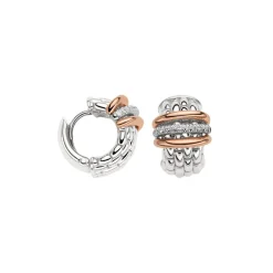 Sale Orecchini Fope Collezione Panorama in Oro Bianco e Rosa con Diamanti Gioielli Fope