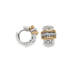 Hot Orecchini Fope Collezione Panorama in Oro Bianco e Giallo con Diamanti Gioielli Fope