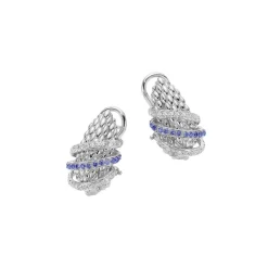 New Orecchini Fope Collezione Solo in Oro Bianco con Diamanti e Zaffiri Gioielli Fope
