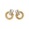 Outlet Orecchini Fope Collezione Solo in Oro Giallo e Bianco con Pave di Diamanti Gioielli Fope