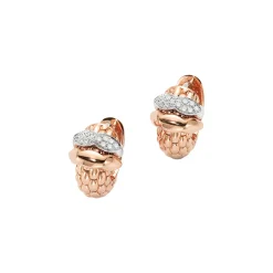 Sale Orecchini Fope Collezione Love Nest in Oro Rosa e Bianco con Diamanti. Gioielli Fope