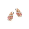 Hot Orecchini Fope Collezione Solo in Oro Rosa con Diamanti e Rubini Gioielli Fope