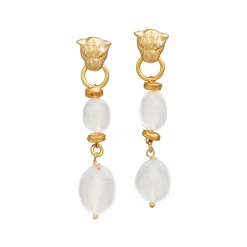 Sale Orecchini Giovanni Raspini Dorati Leopardo e Cristallo di Rocca Gioielli Giovanni Raspini