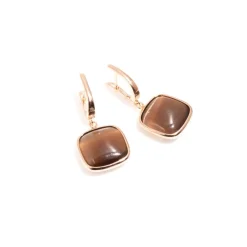 Sale Orecchini Madi Classica con Quarzo Idrotermale Marrone Gioielli Madi