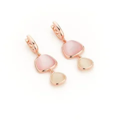 Online Orecchini Madi Collezione Laguna con Quarzi Idrotermali Rosa e Bianchi Gioielli Madi