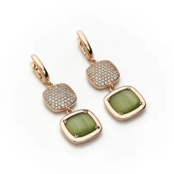 Hot Orecchini Madi Collezione Safari con Quarzo Idrotermale Verde Gioielli Madi