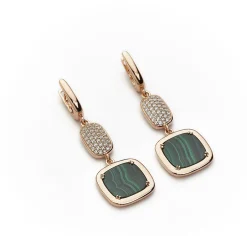Clearance Orecchini Madi Collezione Safari con Malachite e Zirconi Gioielli Madi