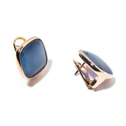 Best Orecchini Madi Laguna Blu Fissi al Lobo con Quarzo Ecologico Gioielli Madi
