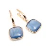 Fashion Orecchini Madi Laguna Blu con Singoli Quarzi Idrotermali Gioielli Madi