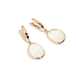 Fashion Orecchini Madi Laguna Goccia con Quarzi Colore Avorio Gioielli Madi