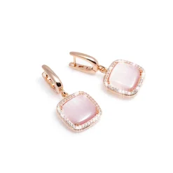 Clearance Orecchini Madi Laguna Luce con Quarzi Rosa e Zirconi Gioielli Madi