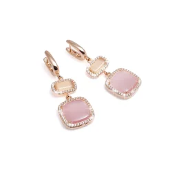 Clearance Orecchini Madi Laguna Luce con Quarzi Rosa Gioielli Madi