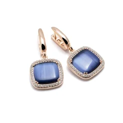 Best Orecchini Madi Laguna Luce con Quarzi Idrotermali Blu Gioielli Madi