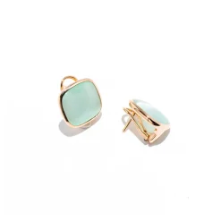Fashion Orecchini Madi Laguna Mono Piccoli con Quarzo Verde Acqua Gioielli Madi