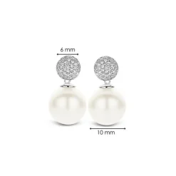Best Orecchini Pendenti Donna Ti Sento Milano In Argento 925 Con Perla Bianca mm.10 Gioielli Ti Sento Milano
